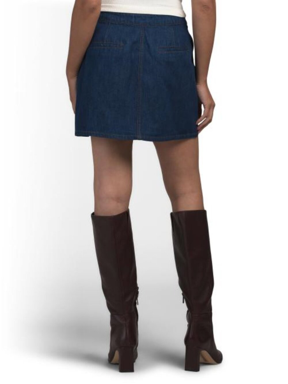 HOUSE OF HARLOW 1960 Repeat Mini A-line Denim Skirt With Buttons At Front - Picture 2 of 4